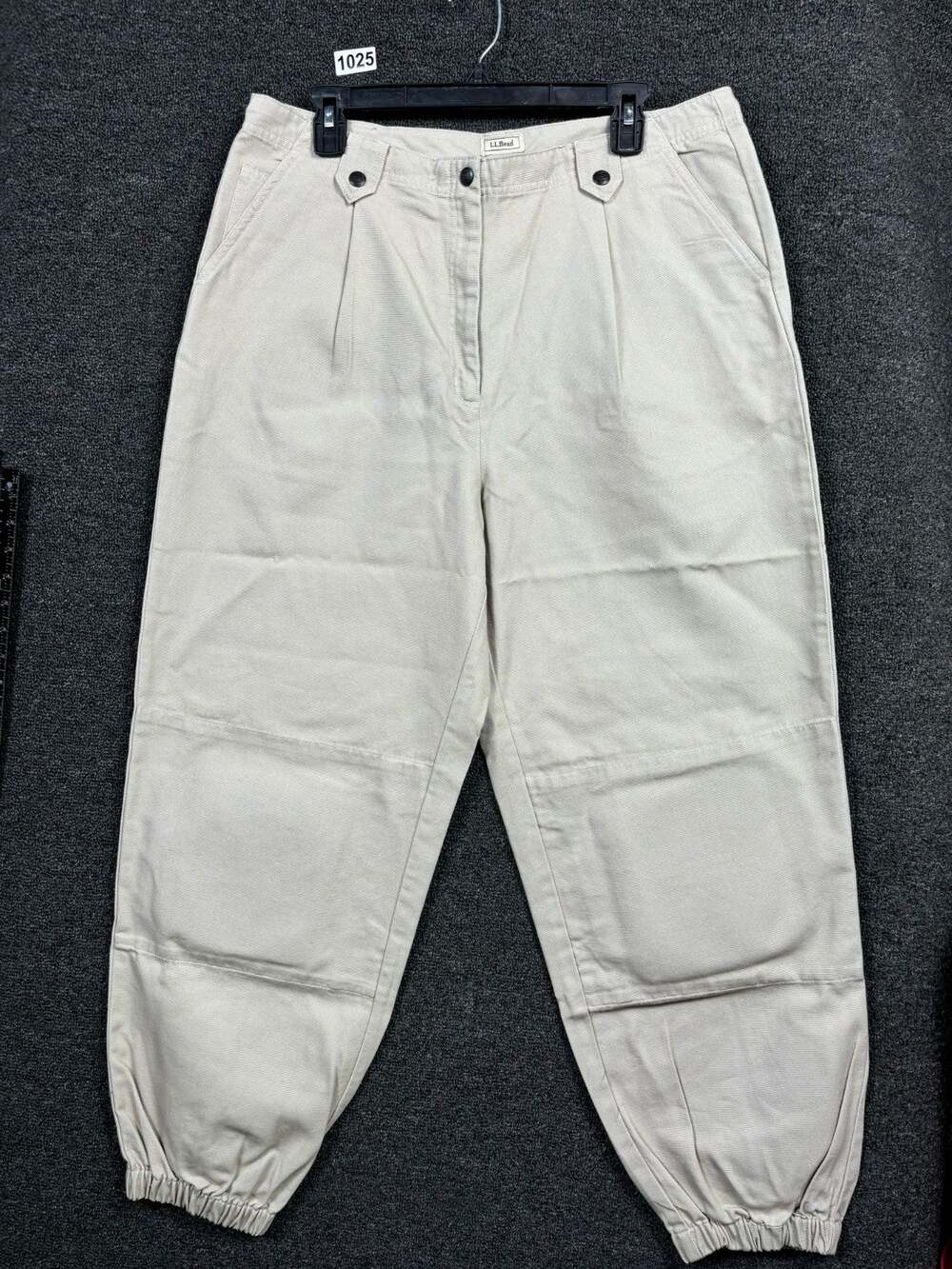 L.L Bean Jeans Women Size 18 Khaki High Rise Pleated Balloon Leg Slouchy
